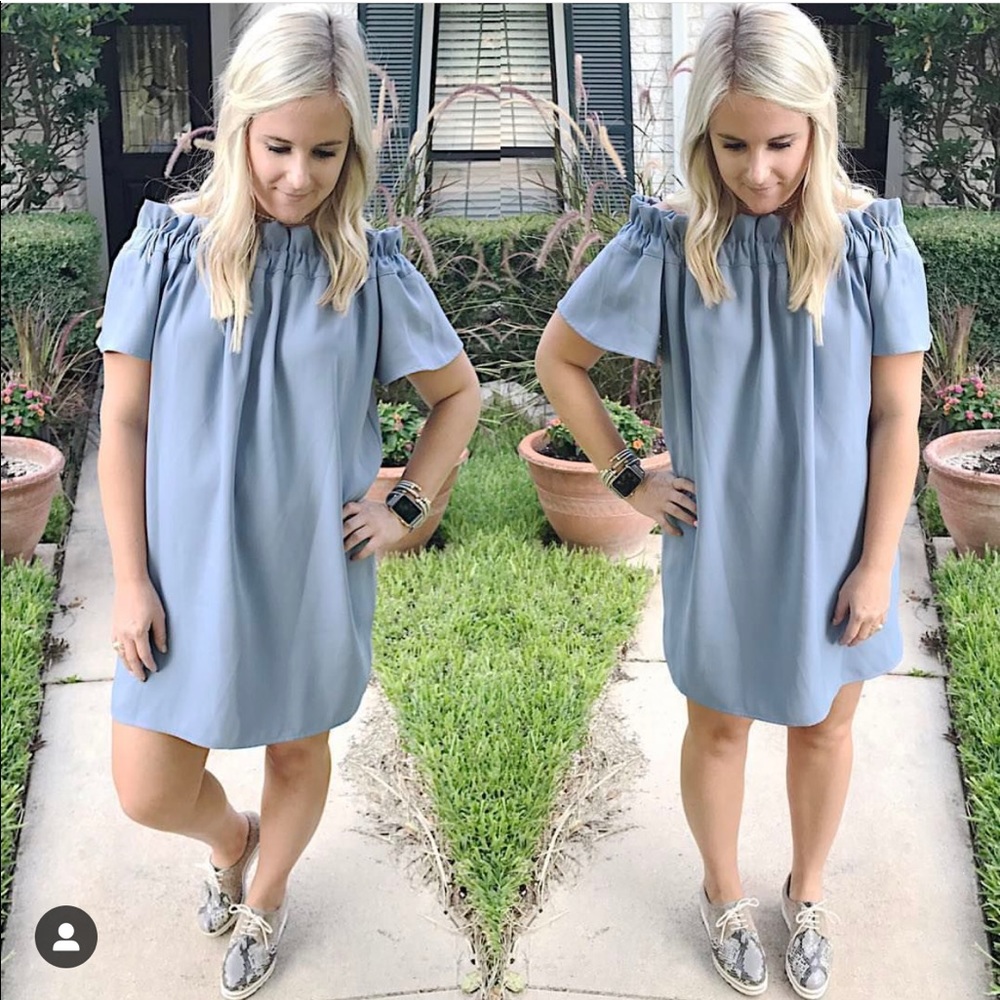 Powder blue off the shoulder